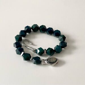 Sophisticated Green Bloodstone Beaded Bracelet